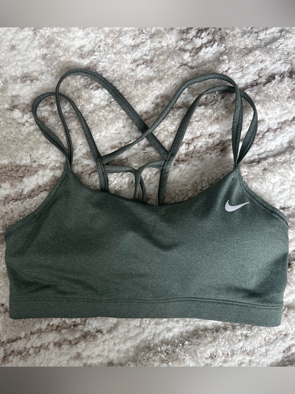 Nike Olive Green Strappy Back Sports Bra